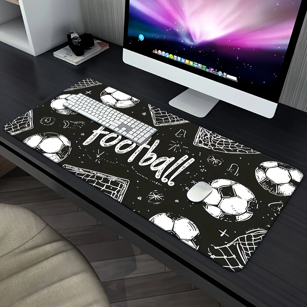 

Durable Rubber Laptop Mat - Black and White Soccer Design, Suitable for Gamers and Soccer Fans, Sports-Themed Design