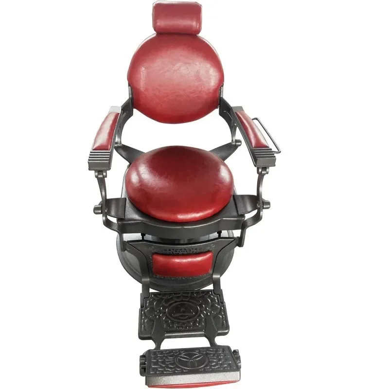 

Oil Head Men's Barber Chair Hair Salon Retro Hair Salon Chair Can Be Put down Hot Dyeing Scraping Chair
