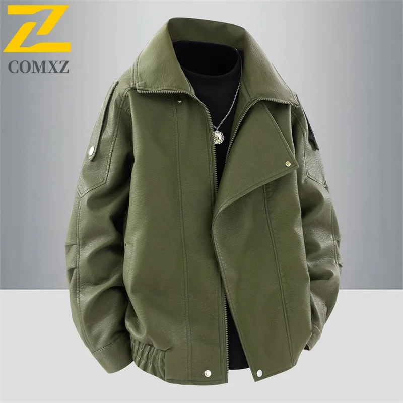 

COMXZ осенне-зимние мотоциклетные костюмы летные кожаные куртки мужские весенние ветрозащитные топы рабочая одежда повседневные куртки в мотоциклетном стиле
