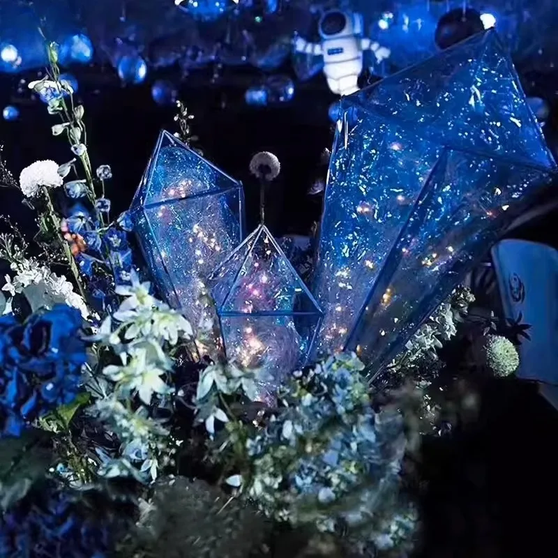 

Icicle Lights for Wedding Decor New Iron Craft T Stage Pathway Lights Crystal Glow Stage Props Elegant Dazzling Event Decoration