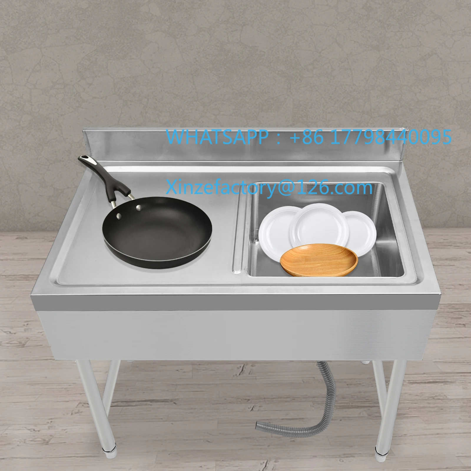 

Customizable Freestanding Stainless Steel Commercial Restaurant Sink