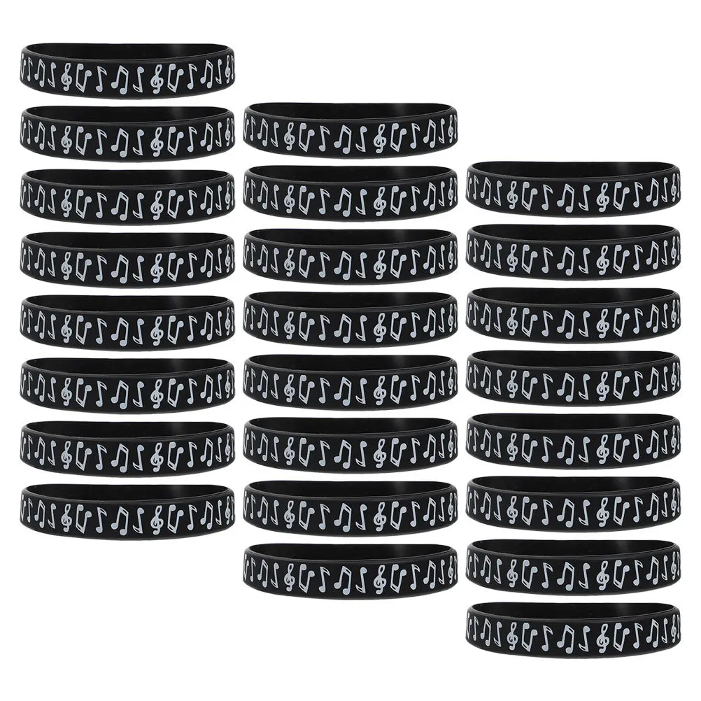 24 pezzi di note musicali braccialetti in silicone bomboniere musicali braccialetti di gomma sfusi decorazioni per festival di concerti bomboniere da ballo