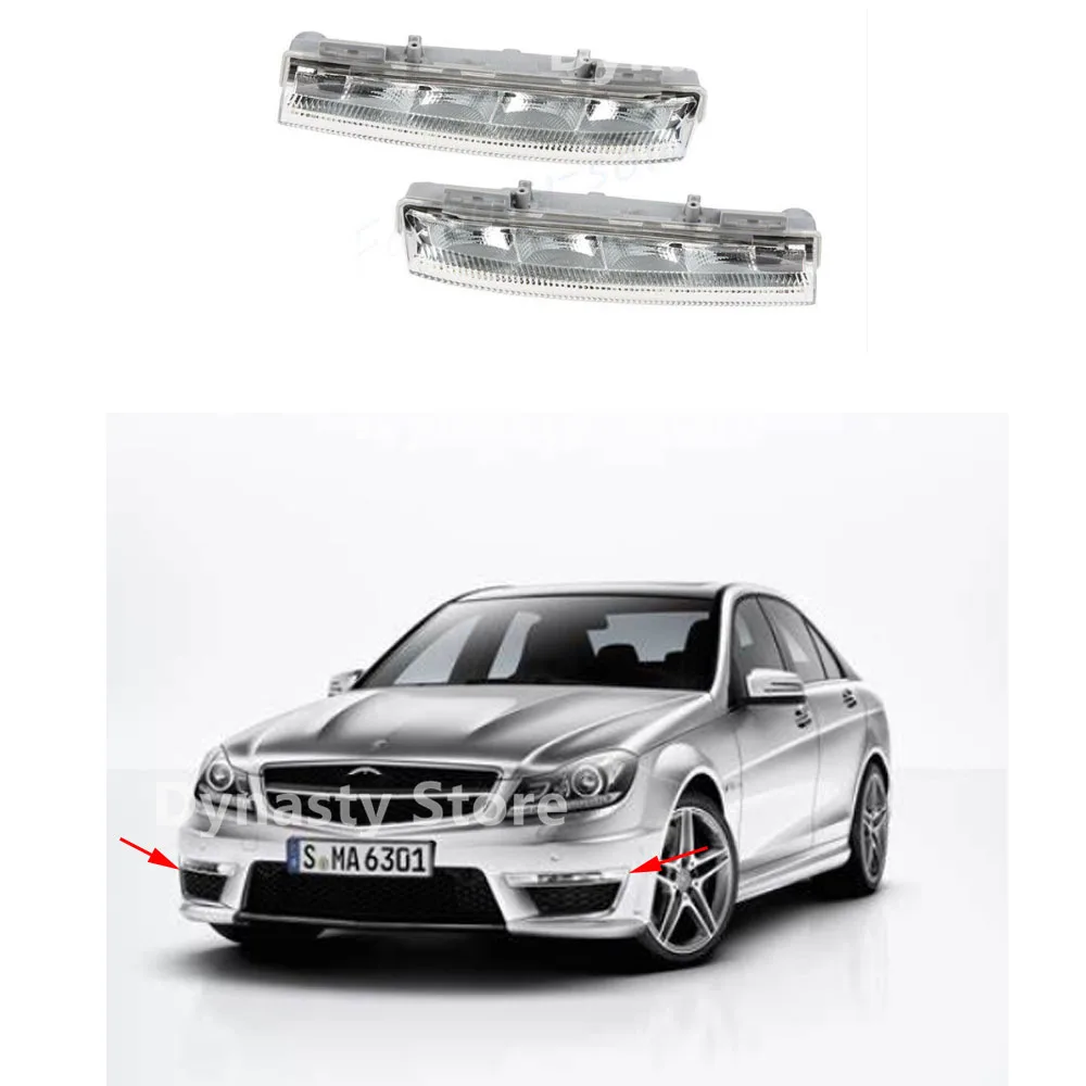 

Car Front LED DRL Daytime Running Lamp Fog Light 12V For Mercedes-Benz W204 W212 C250 C280 C350 E350 A2049068900 A2049069000