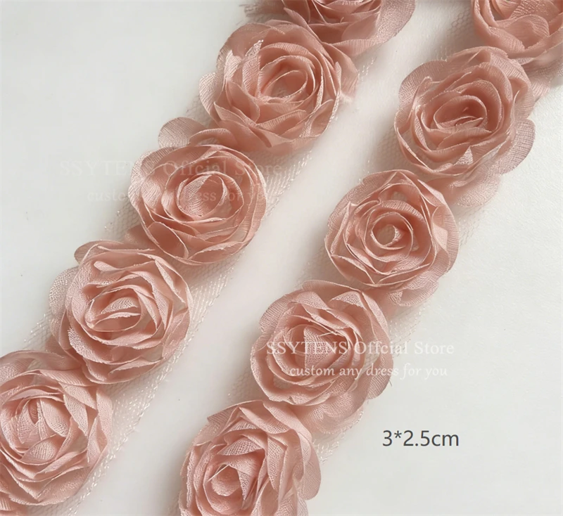 在庫あり シフォンレース ローズフラワー飾り 衣類アクセサリー - イブニングドレス パーティードレス装飾 ウェディングドレス 帽子 靴 スカート用