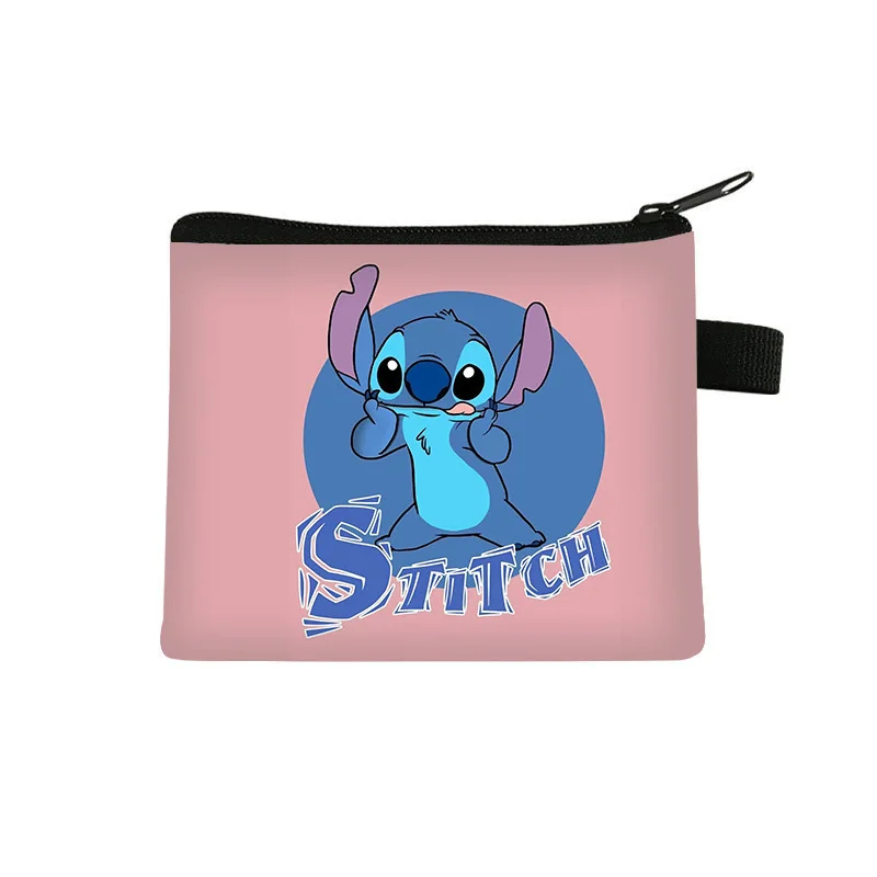 Monedero de la serie de dibujos animados de Disney para niñas, monedero de Mickey Mouse, Lilo & Stitch, Mini billetera con estampado lindo, bolsa de