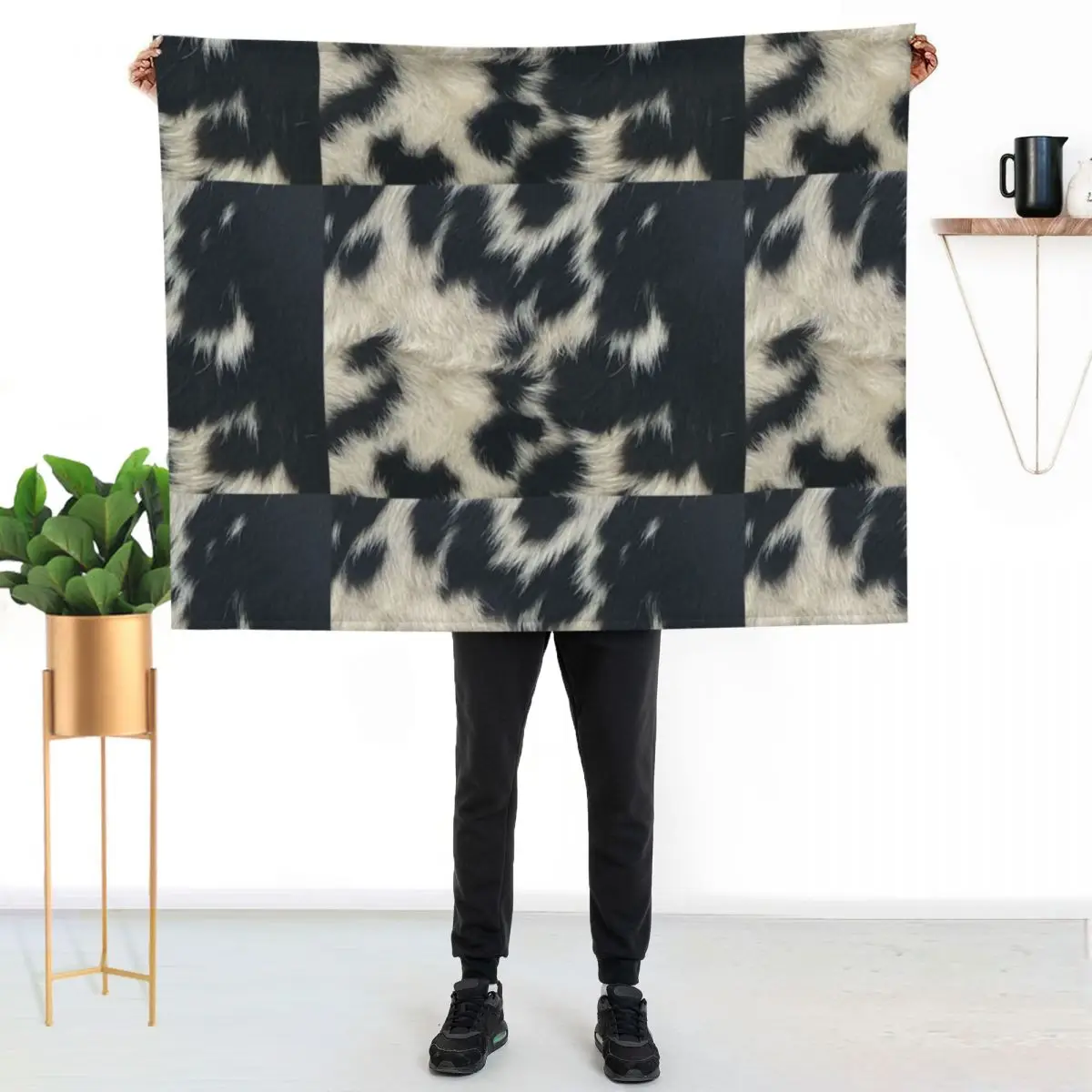 COW LOVERS SPECKLE PARK HIDE PRINT Throw Blanket Thin Warm Summer Beddings Comforter bed plaid Luxury Designer Blankets