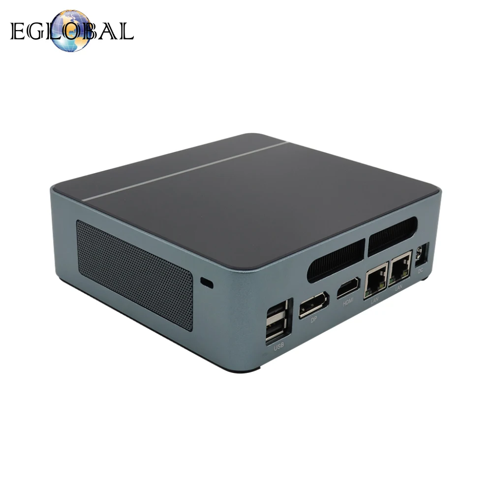 Eglobal New intel 13th Gen Mini PC I7 1360P 2xDDR5 2xRJ45 LAN 2.5G NVMe USB4 Windows 11 Pro كمبيوتر ألعاب صغير لسطح المكتب WiFi