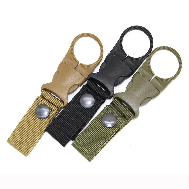 Quick Pull Ring Outdoor Hiking Water Bottle Buckle Holder Bike Water Bottle Holder Comes with Webbing Backpack Hitch Camp Clip