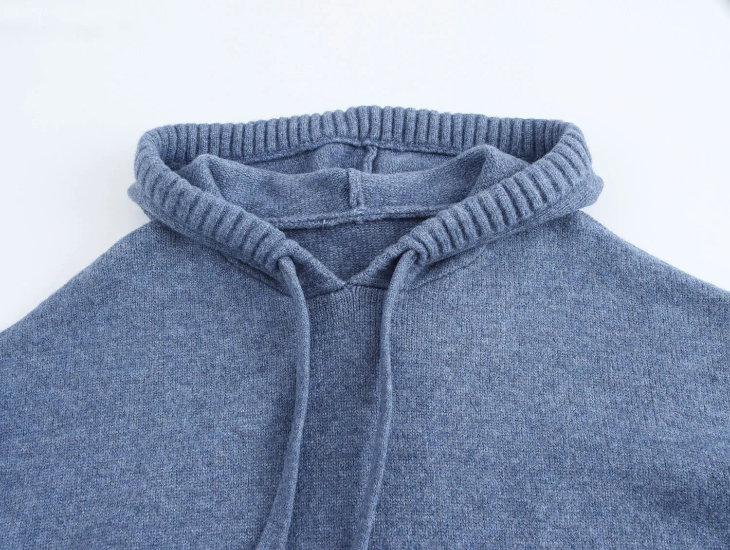 Pull à capuche à manches longues de style paresseux européen et américain, simple et polyvalent, hiver, nouveau, décontracté