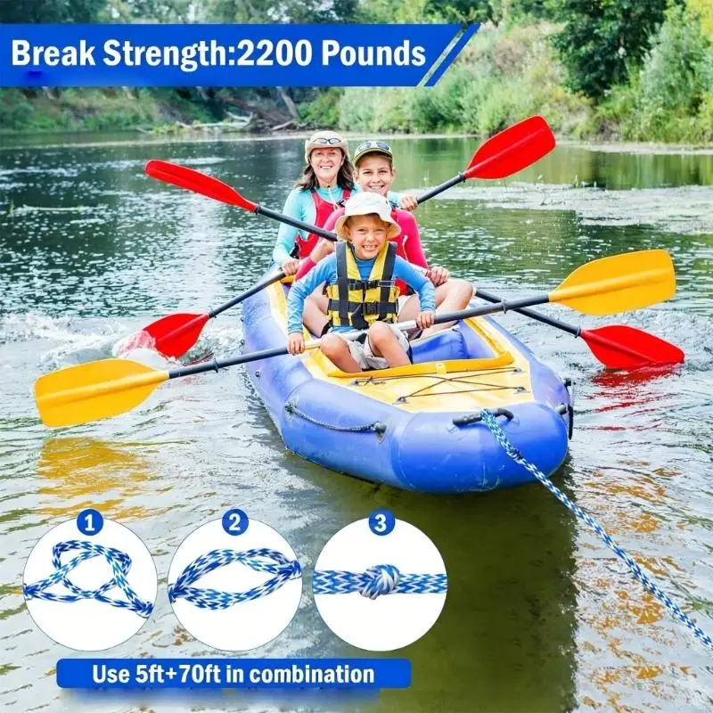 

75FT веревка для вейкборда и серфинга, веревка для водного спорта с одной ручкой для водных видов спорта и катания на лодках