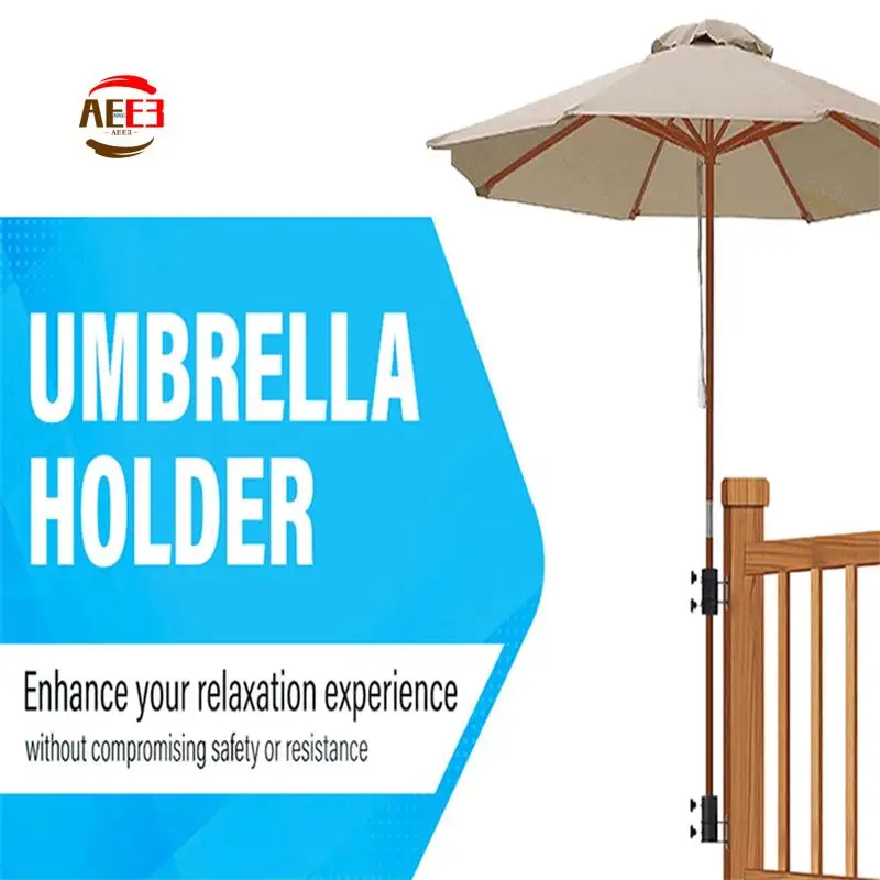 

AEE3-Heavy Duty Patio Umbrella Holder,Patio Umbrella Stand Umbrella Clamp Mount Bracket For Deck Railing, Mount To Deck