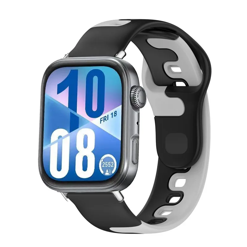 سوار من السيليكون Correa لساعة Huawei Watch Fit 4 Pro حزام قابل للتنفس مزدوج الألوان لساعة Huawei Watch Fit 3 Fit 4 Sport Band