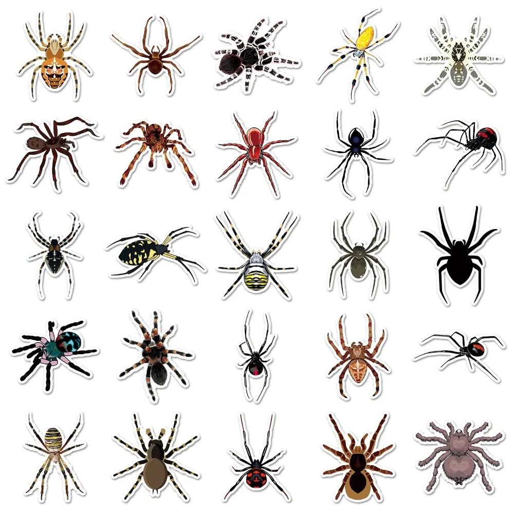10/50Pcs Cartoon Spider Stickers For Suitcase Cup Laptop Guitar Scrapbook Stationery Custom Sticker Scrapbooking Supplies