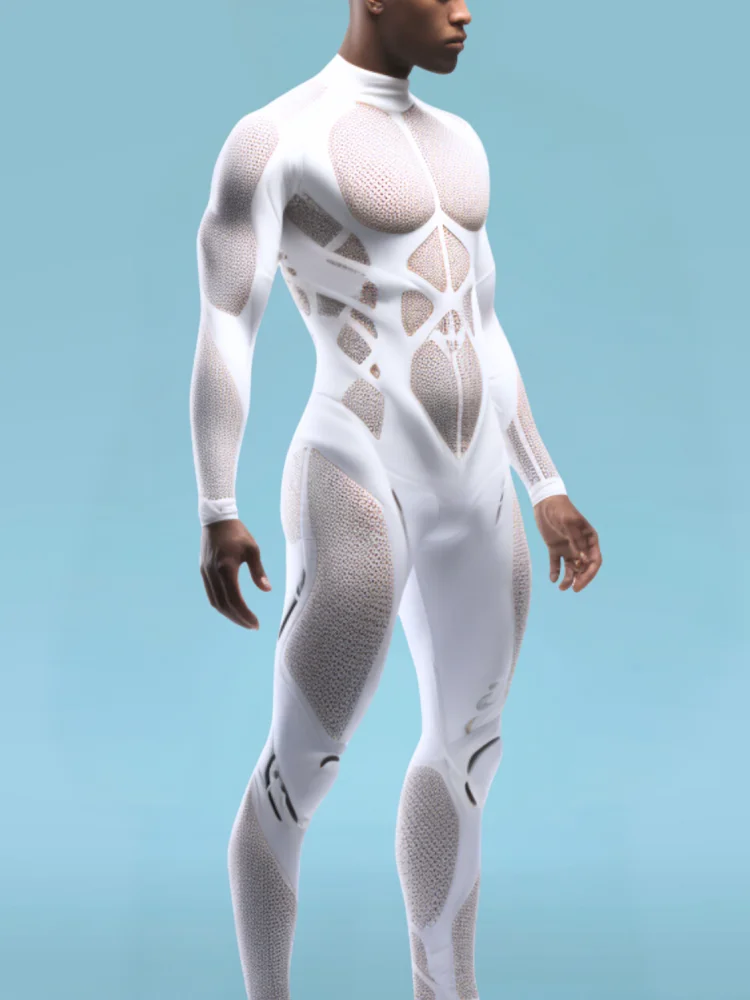 Mechanischer Cyberpunk-Bodysuit für Herren mit Reißverschluss, Zentai 3D-Bodysuit, Halloween-Party-Cosplay-Kostüm, Stretch-Jumpsuit 2026 – Detail 5