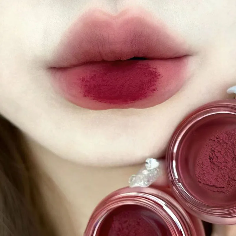 Red Canned Lip Mud Gloss Moisturizing Long Lasting Mousse Matte Lipstick Velvet Lip Glaze Sexy Blush Tint Makeup Cosmetic
