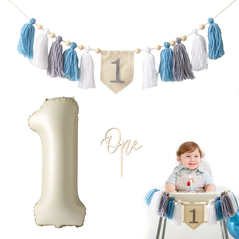 

Happy Birthday Party Banner Backdrop For Photo Fabric INS Style Kids Boy Girl 1st Birthday Favors Baby Shower Supplie Decoration