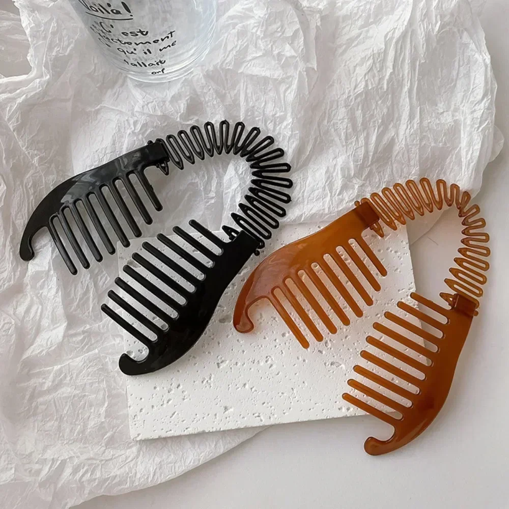 New Hair Claw For Women Elastics Comb Banana Barrettes Clip Riser Claw Hair Accessories Fashion Plastic Flexible Headwear