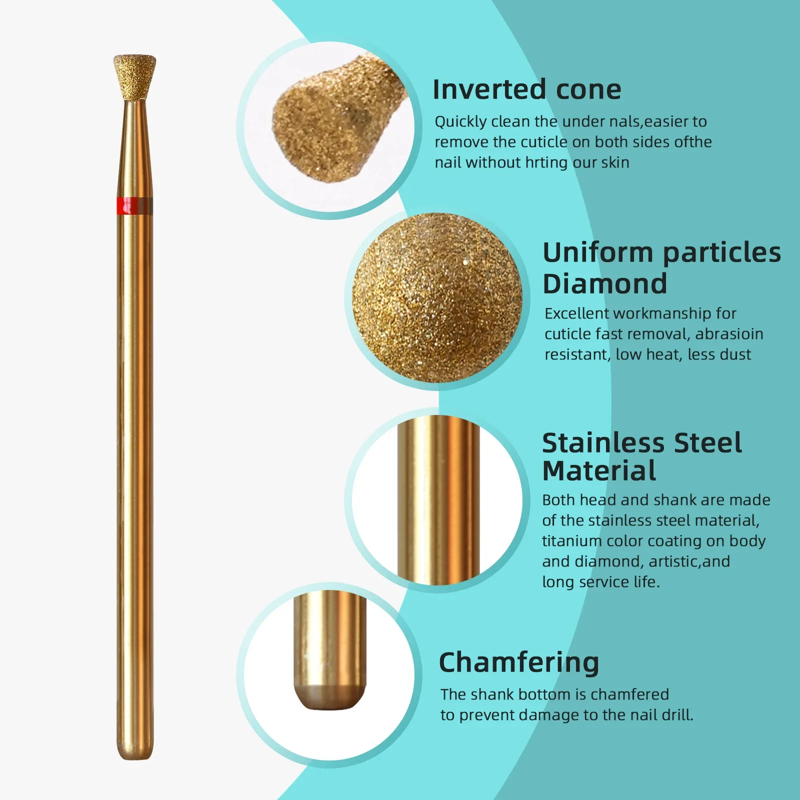 HYTOOS 3 مللي متر مقلوب مخروط بشرة نظيفة مسمار مثقاب ، التيتانيوم الروسية الماس مسمار بت الجلد الميت الأنظف اكسسوارات أداة #5