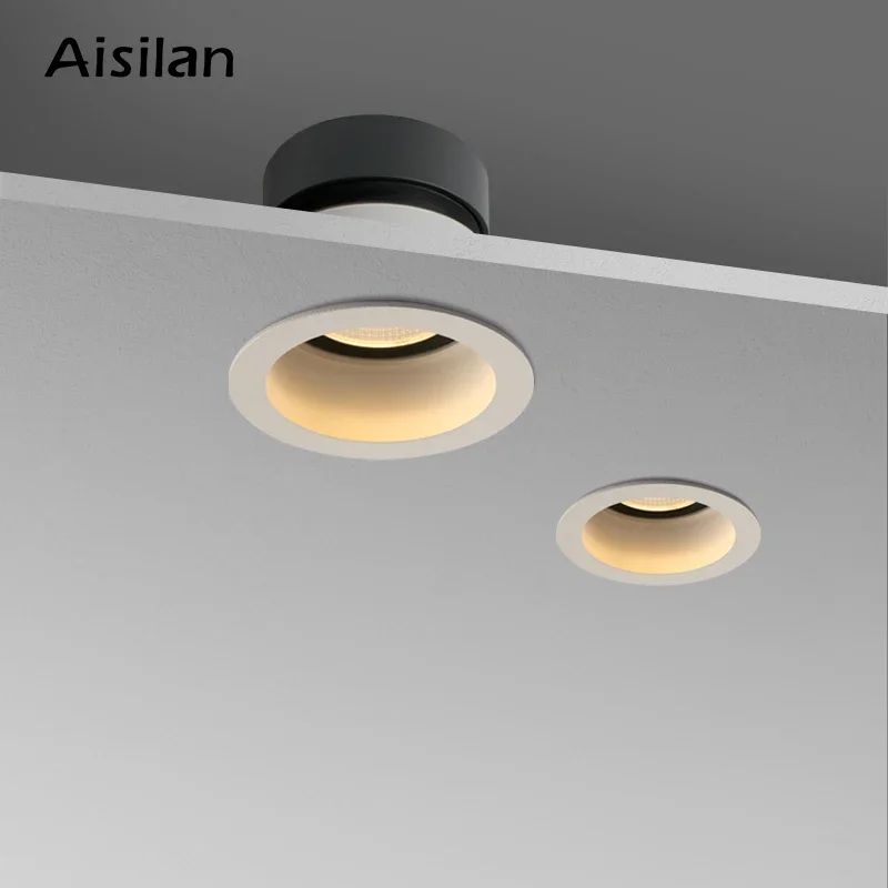 

Aisilan Recessed LED Nordic Anti-fog Downlight Angle Adjustable Built-in LED Spot Light AC90-260V 7W for Indoor Lighting