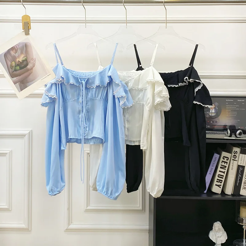 

Spicy Girl Design Loose Long Sve One oulder Pleated irt Women's Spring Faion Casual Comfortable High Elastici