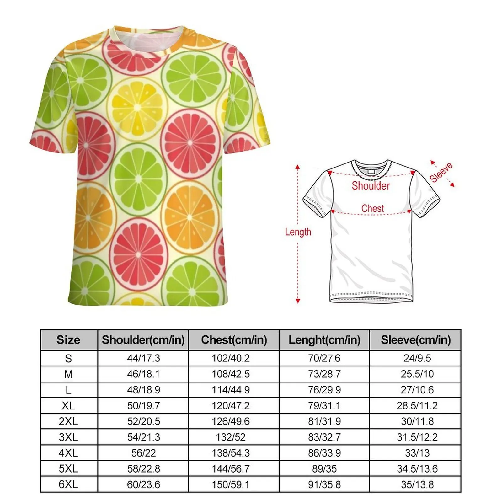 Summer T-Shirt Colorful Adorable Lemon T-Shirts Citrus Fruit Aesthetic Vintage Tee Shirt For Man Short Sleeves Oversize Tops