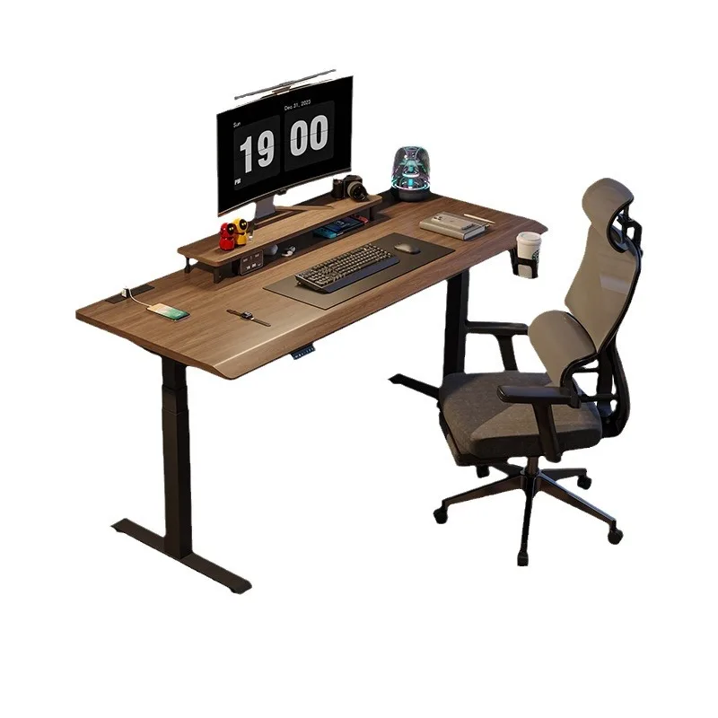 

Rubber wood intelligent lifting workbench is available in stock, computer office