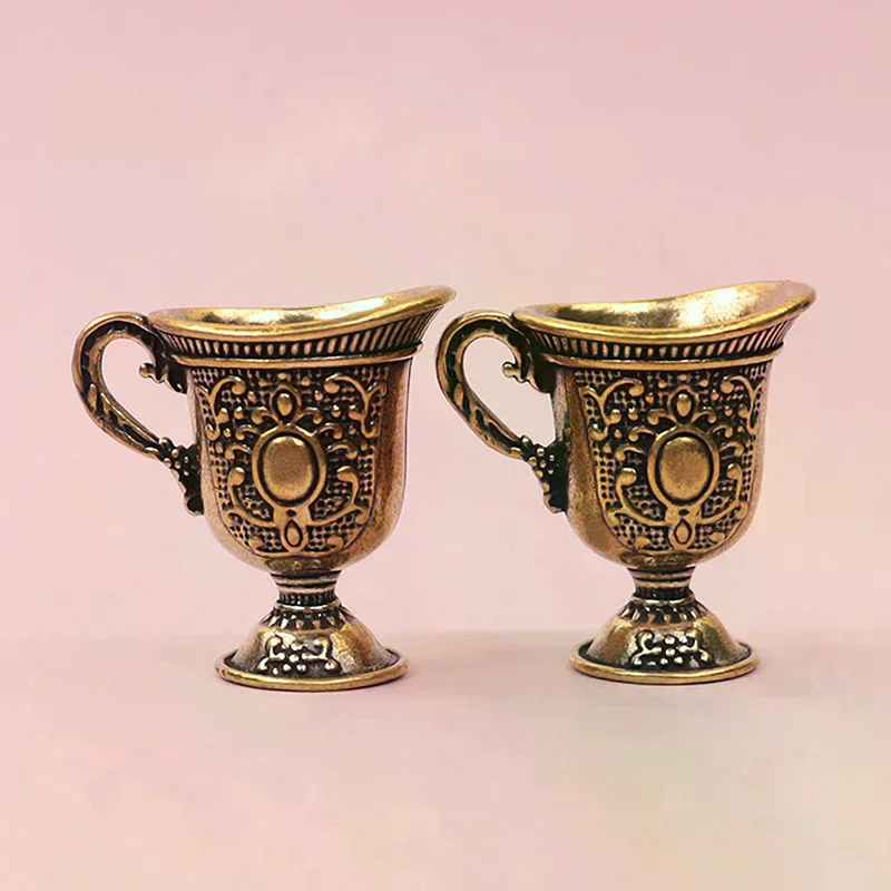 Antique Keychain Home Decoration Gift Small Copperware  Tea Set Copper Teacup Brass Pendant Living Room Crafts