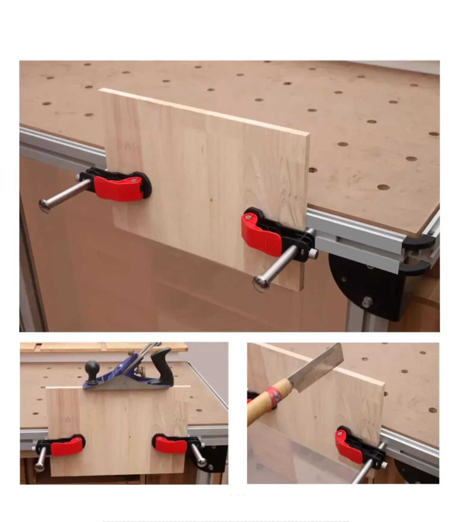W-new 2PCS Hold Down Quick Release Clamps for Standard T-track or Makita / Festool Guide Rail