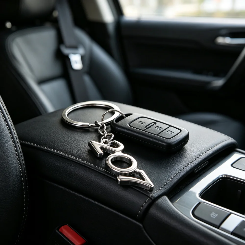 Metal Car Keychain Digital Keyring Auto Key Holder Ring Pendant Decoration for Peugeot 206 207  Accessories