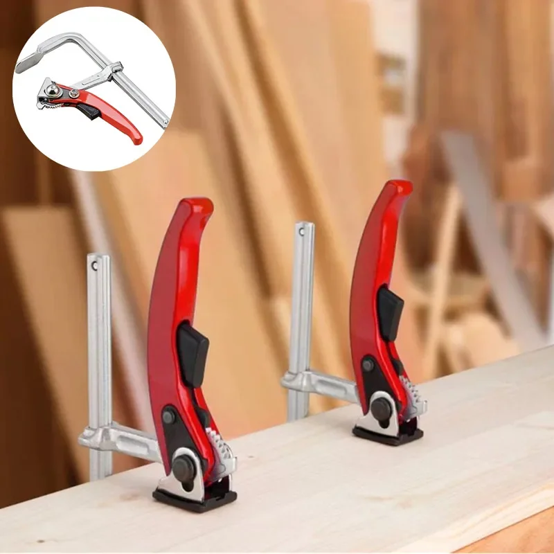160mm Fast Guide Rail Clamp Carpenter F Clamp Heavy Duty Adjustable Fast Clamping Guide Rail System Woodworking DIY Hand Tool