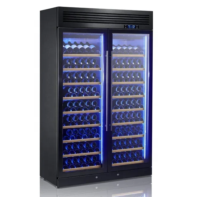 Gabinete enfriador de vino 200 botellas refrigerador de vino completo de acero inoxidable 304 comercial