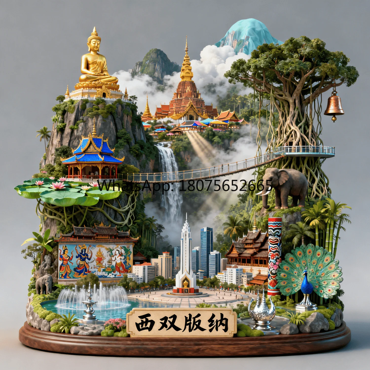 Ancient city metal refrigerator magnet - embossed souvenir, creative gift