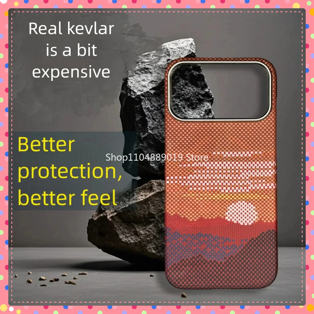 

Для iPhone 17 Pro Max/17 Pro/17 Air/17 Ультралегкий чехол из настоящего арамидного углеродного волокна Ультратонкий легкий чехол для MagSafe