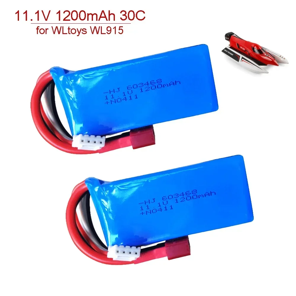 11.1V 1200mAh 30C 3S Lipo Battery T Plug dla WLtoys WL915 Rc Boat High Speed Vehicle F1 Racing Boat Parts RC Battery