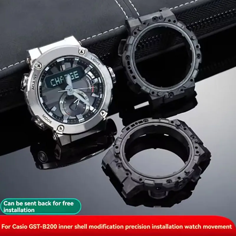 

Для Casio G-SHOCK GST-B200 GST B200 часы внутренняя часть корпуса модификация и модернизация аксессуаров замена корпуса безель черный