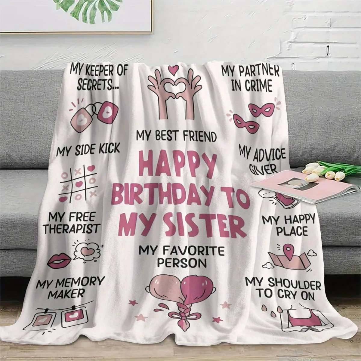 Подарок на день рождения сестры после отпечаток, забавное одеяло сестры, сестры на день рождения, подарок на день рождения сестры, подарок сестре