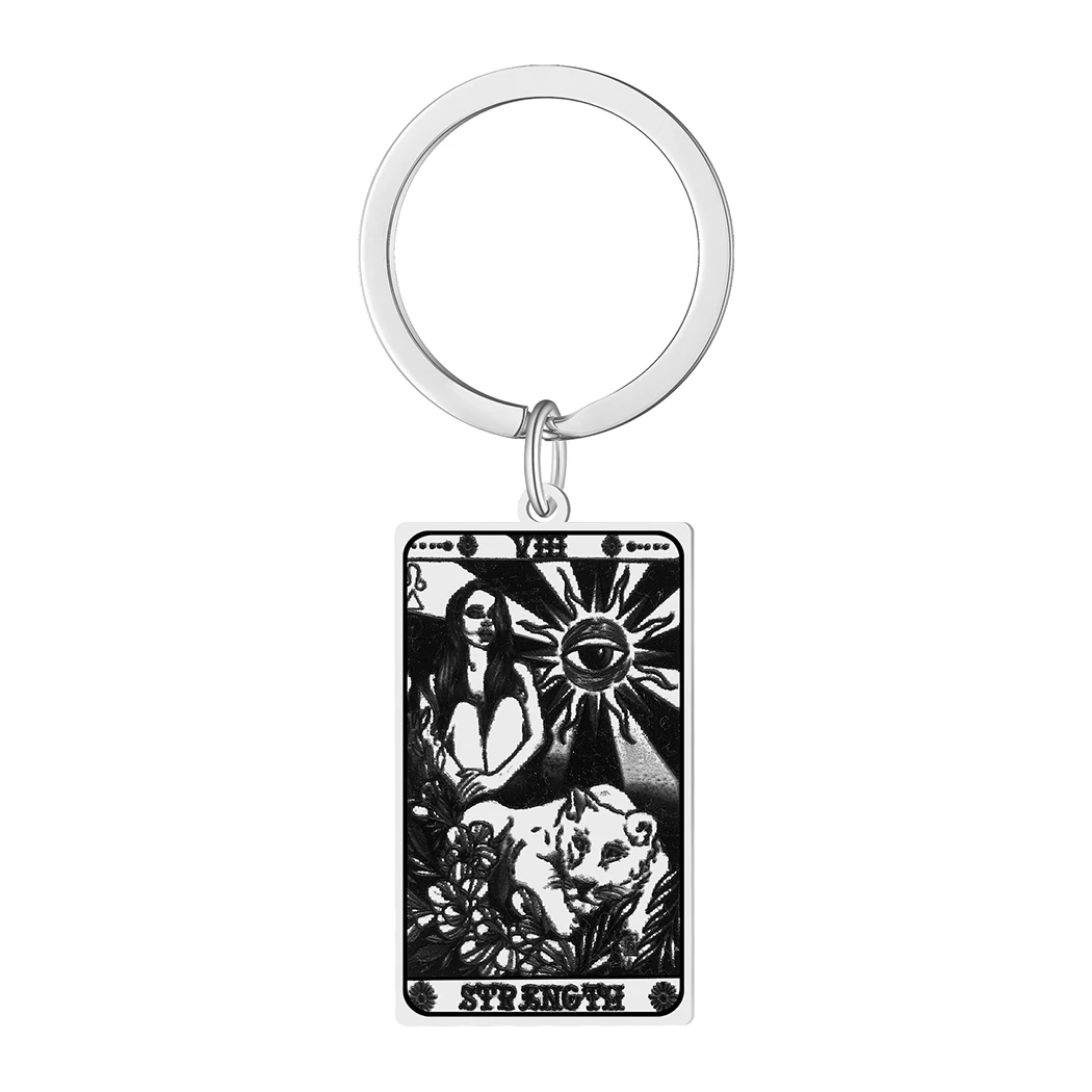 Llavero con tarjeta de Tarot PARA hombres y mujeres, accesorios de joyería con diseño de Torre de ermitaño, fermeture, fermeture, Esoterismo