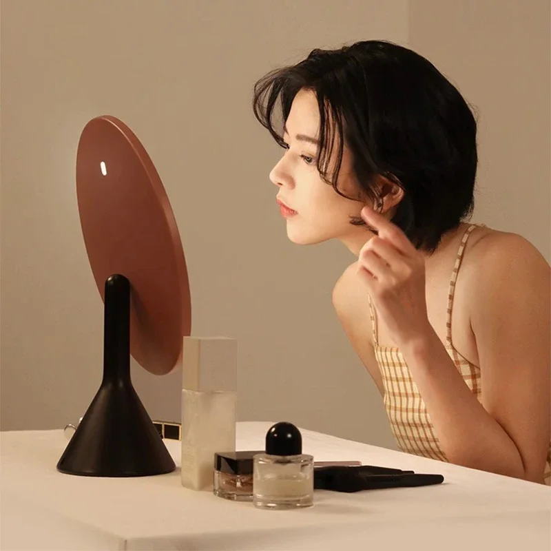 

MUID 9.5-inch Large Round Mirror with Light - Smart HD Vanity Mirror with Rechargeable LED Fill Light for Makeup and Beauty
