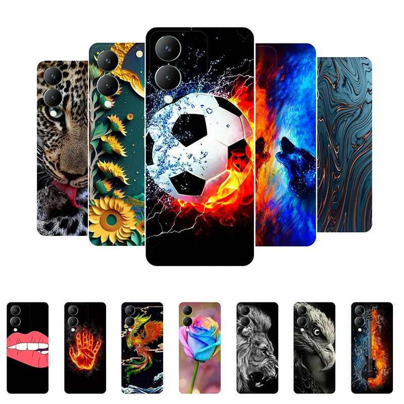 

For Vivo Y17S Case Football Soft Silicone Back Cases for Vivo Y17S 4G Y 17s Phone Cover on VivoY17S etui fundas