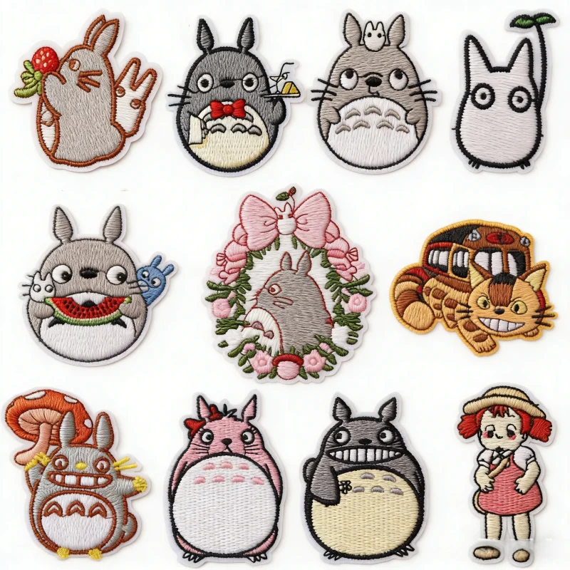 Gestickte Aufnäher, Kawaii-Katzen-Aufnäher-Set, zum Aufbügeln oder Aufnähen, für Kleidung, Rucksäcke, DIY-Bastelzubehör