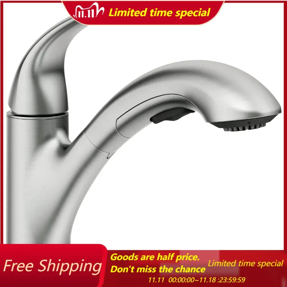 

Spot Resist Stainless One-Handle Pull Out Kitchen Faucet, Kitchen Sink Faucets with Pullout Sprayer Featuring Power