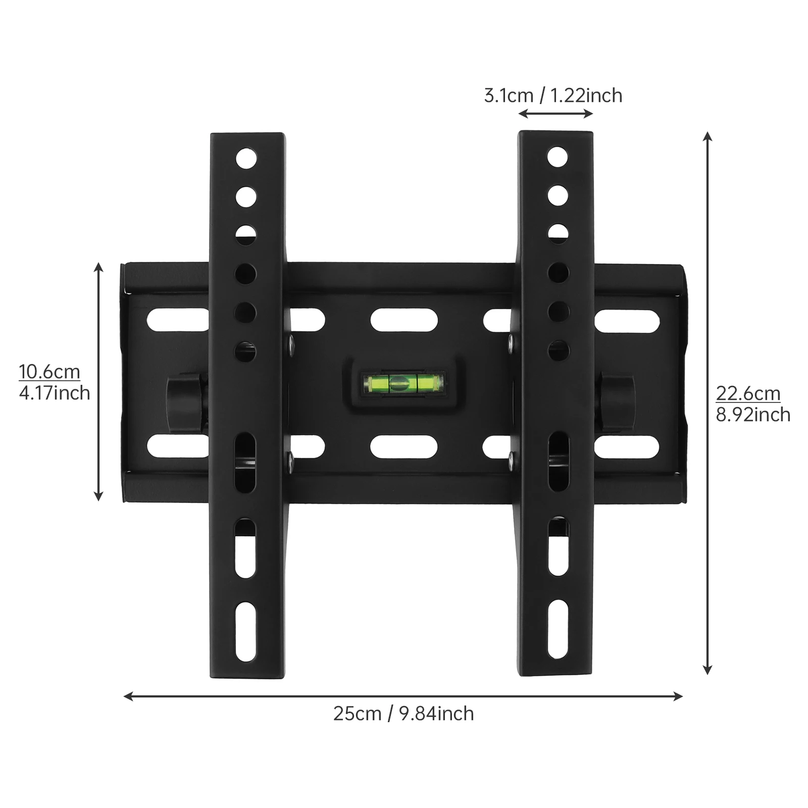 Universal 25KG Adjustable TV Wall Mount Bracket Flat Panel TV Frame 15 Degrees Tilt with Level for 14 - 43Inch LCD LED Monitor