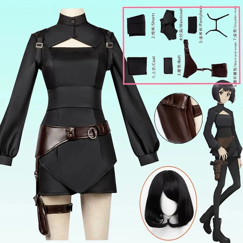 

2025 Anime YOUR FORMA Hieda Cosplay Costume Echika Uniform Belt Wigs Suit Halloween Party Outfit for Woman ,[6jh