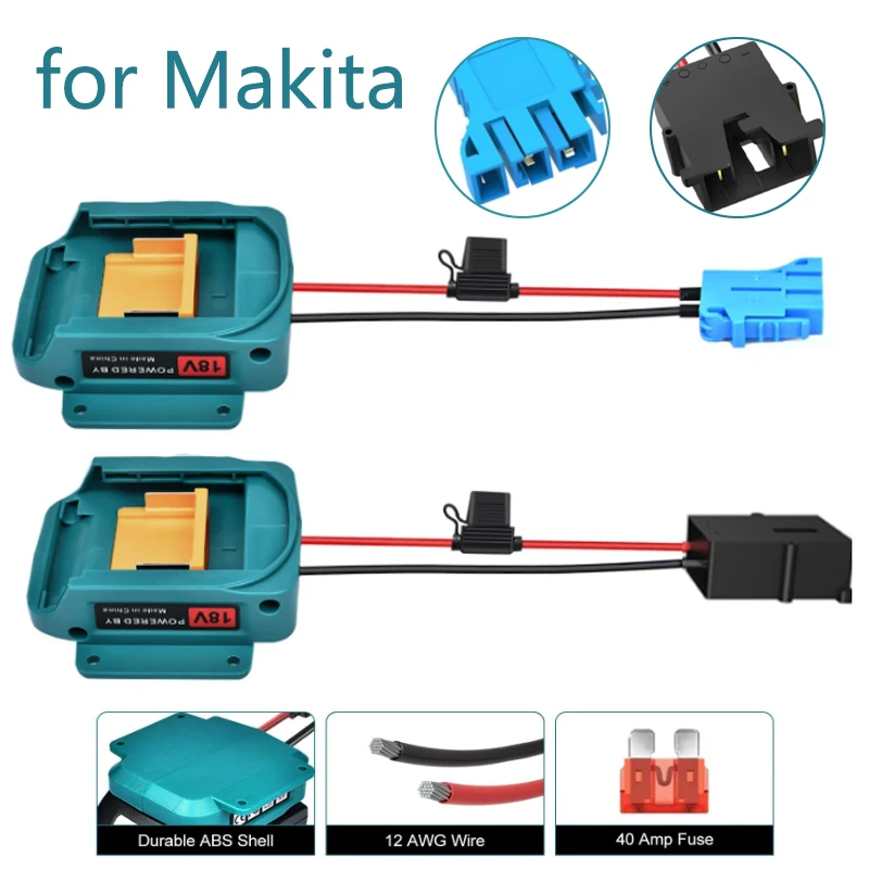 

Колесо адаптера питания «сделай сам» для аккумулятора Makita 14,4 В 18 В для радиоуправляемых автомобилей «сделай сам», разъем жгута проводов 12AWG с клеммами предохранителя