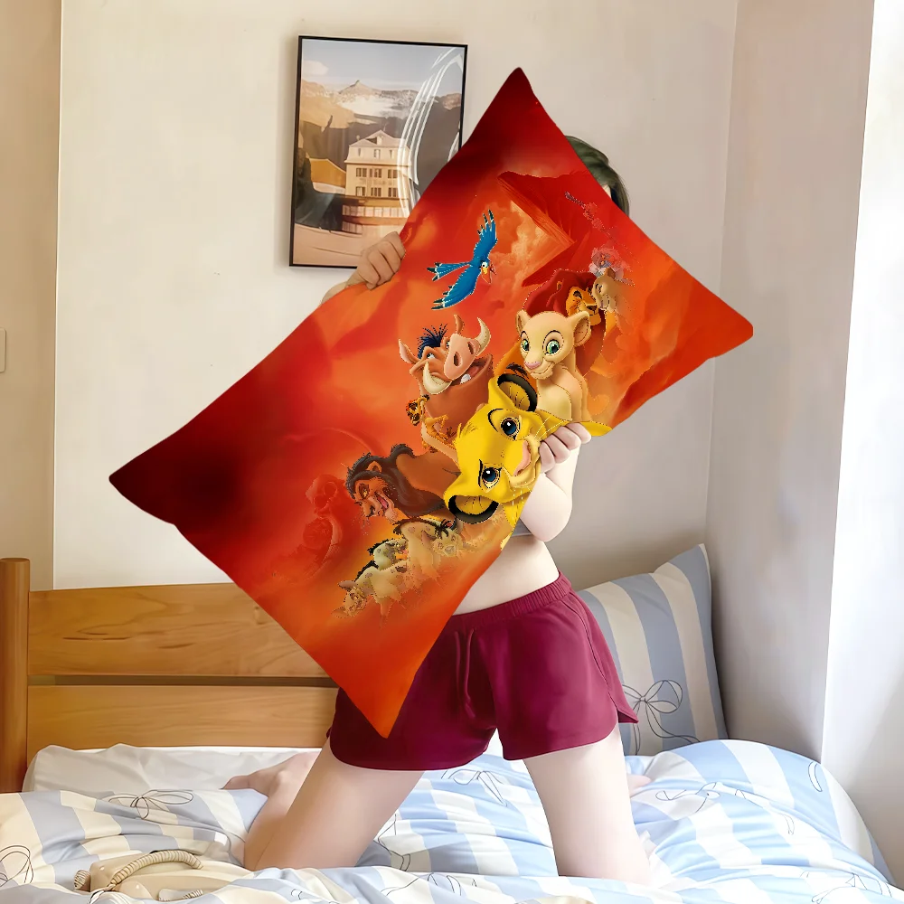 ปลอกหมอนอิงลายการ์ตูน The L-Lion K-King S-Simbas M-Mufasas รูปทรงสี่เหลี่ยมผืนผ้า สำหรับโซฟาในบ้าน ห้องนั่งเล่น ร้านกาแฟ