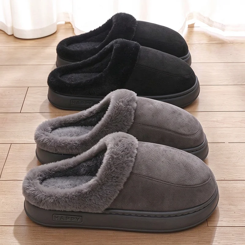 Übergrößen 51 Flauschige Fell-Hausschuhe für Herren Winter 2026 Weiche Wolken-Schuhe mit Dicker Sohle Warme Plüsch-Hausschuhe für Herren – Detail 4