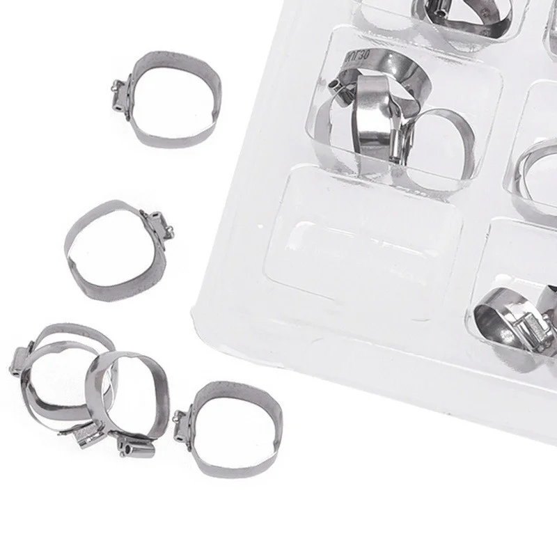 80 Pcs/Box Dental Orthodontic Stainless Steel Bands with Buccal Tube First Molar Roth/MBT 022 16#-35# Buccal Tubes