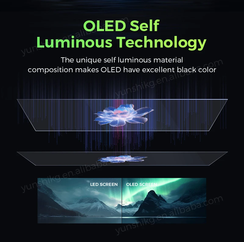 Auto-Lift OLED Display Stand with Transparent Display Indoor Advertising Player Design for Elevator Use