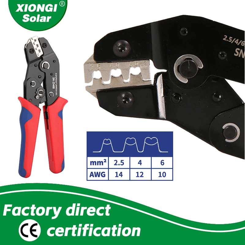 Solar Fotovoltaica Conectores Alicate Crimping Tool Grupo Wire Crimper Clamp Kit 2.5 mm Sn2546b