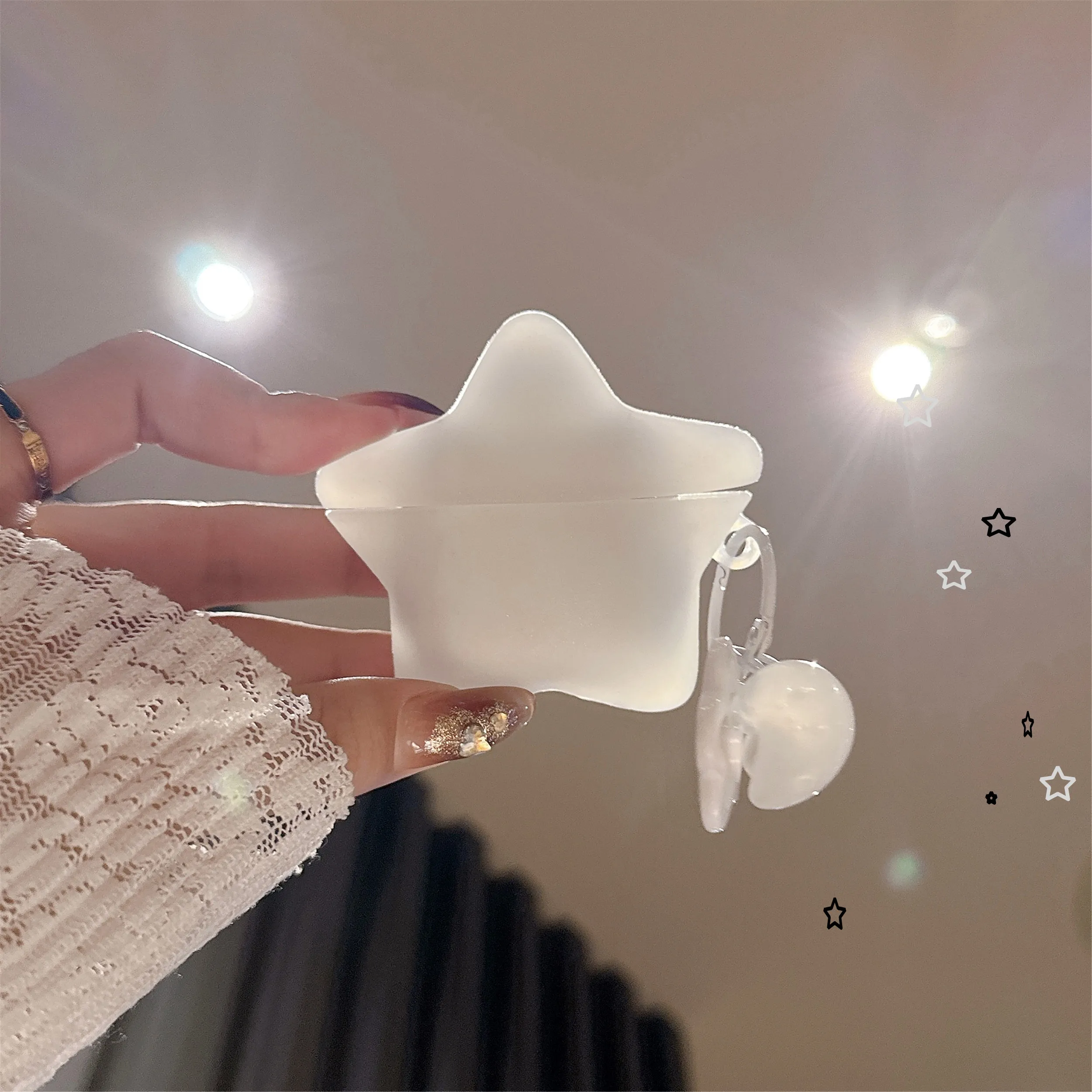 光る星型シリコンイヤホンケース Huawei Freebuds対応
